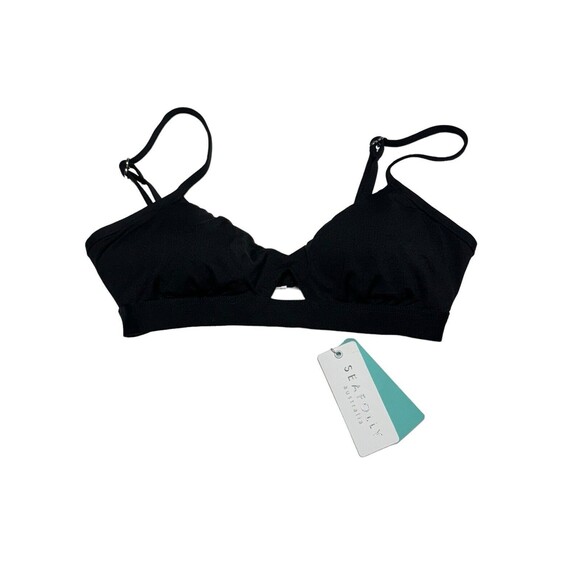 NWT Seafolly [ 4 US ]‎ Active Hybrid Bralette Keyhole Bikini Top Black 30580-058 - Picture 4 of 14